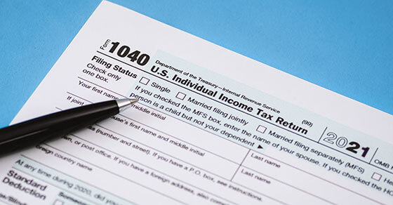 image of 1040 tax form