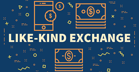 Conceptual business illustration with the words like-kind exchange