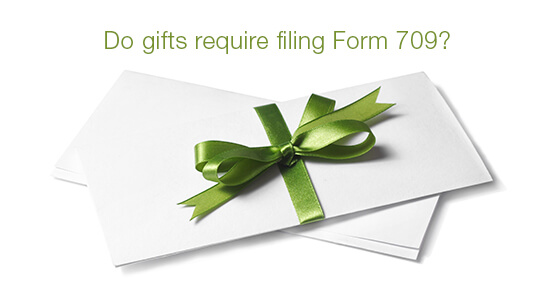 envelope with a green box. The words "Do gifts require filing Form 709?"