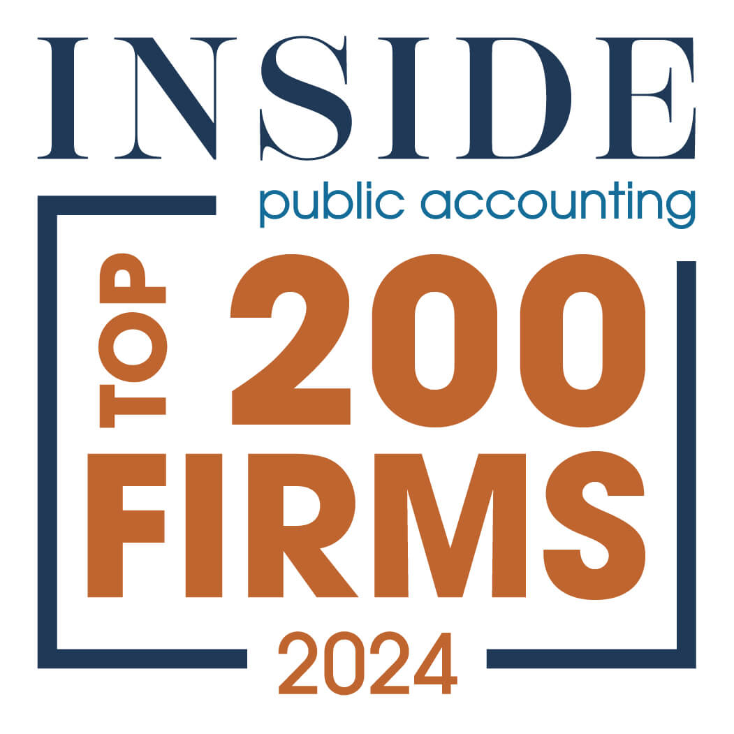 award logo that says "inside public accounting top 200 firms 2024"