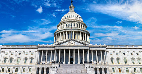 The United States Capitol building in a summer day in Washington DC, USA