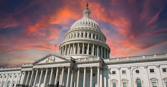 sunset light on washington dc capitol detail Usa